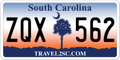 SC license plate ZQX562