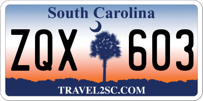 SC license plate ZQX603