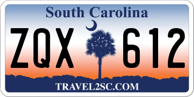 SC license plate ZQX612