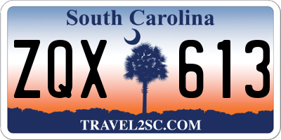 SC license plate ZQX613