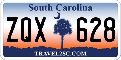 SC license plate ZQX628