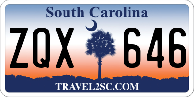 SC license plate ZQX646