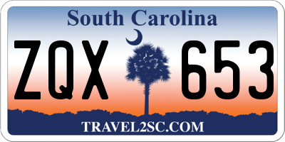 SC license plate ZQX653