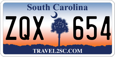 SC license plate ZQX654