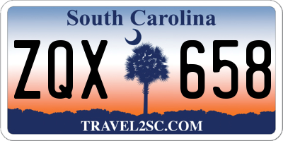 SC license plate ZQX658