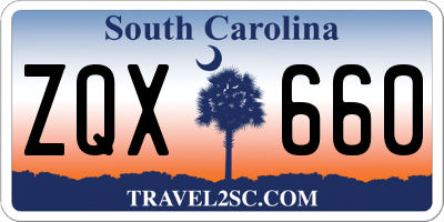 SC license plate ZQX660