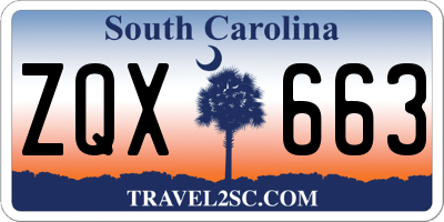 SC license plate ZQX663