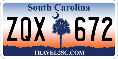SC license plate ZQX672