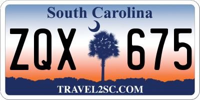 SC license plate ZQX675