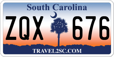 SC license plate ZQX676