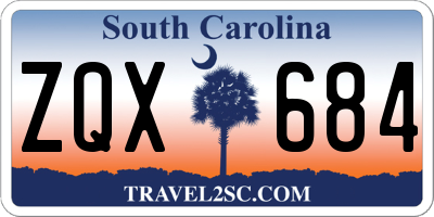SC license plate ZQX684