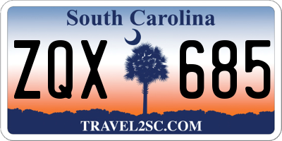 SC license plate ZQX685