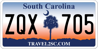 SC license plate ZQX705