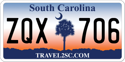 SC license plate ZQX706