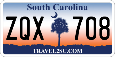 SC license plate ZQX708