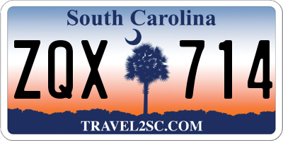 SC license plate ZQX714