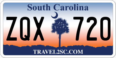 SC license plate ZQX720