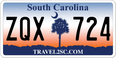 SC license plate ZQX724