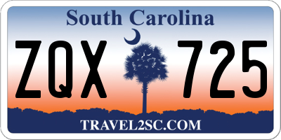 SC license plate ZQX725