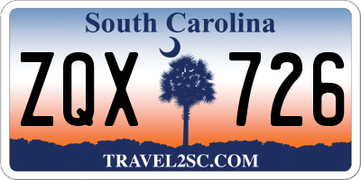 SC license plate ZQX726