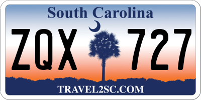 SC license plate ZQX727