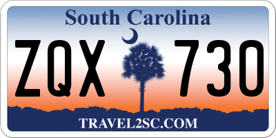 SC license plate ZQX730