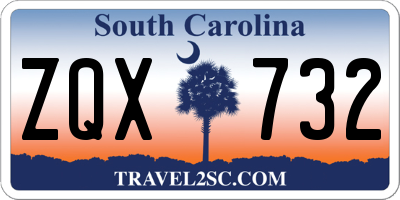 SC license plate ZQX732