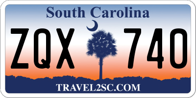 SC license plate ZQX740