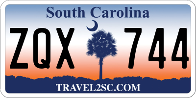 SC license plate ZQX744