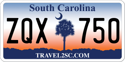 SC license plate ZQX750