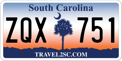 SC license plate ZQX751
