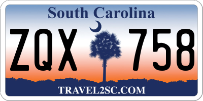 SC license plate ZQX758