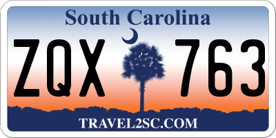 SC license plate ZQX763