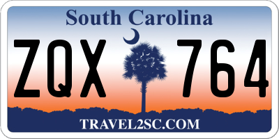 SC license plate ZQX764