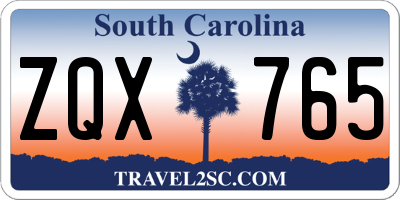 SC license plate ZQX765