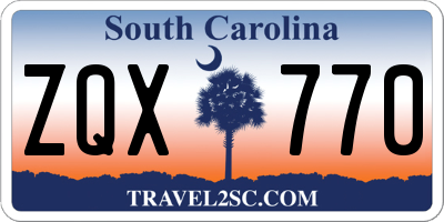 SC license plate ZQX770