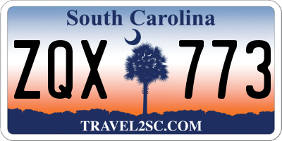 SC license plate ZQX773