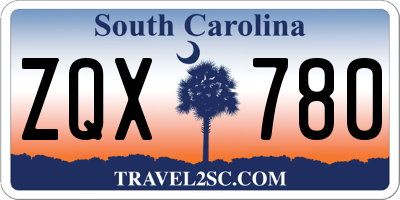 SC license plate ZQX780