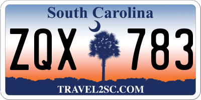 SC license plate ZQX783