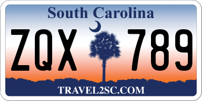 SC license plate ZQX789