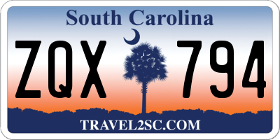 SC license plate ZQX794