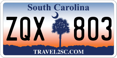 SC license plate ZQX803