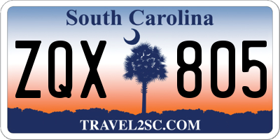 SC license plate ZQX805