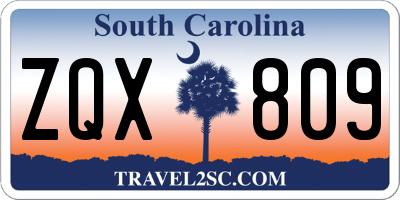 SC license plate ZQX809