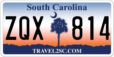 SC license plate ZQX814