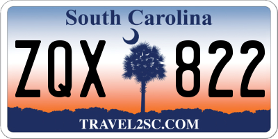SC license plate ZQX822