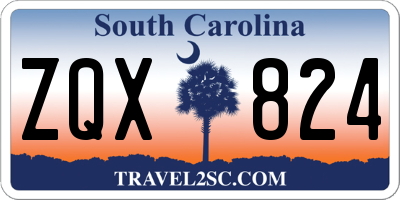 SC license plate ZQX824