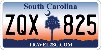 SC license plate ZQX825