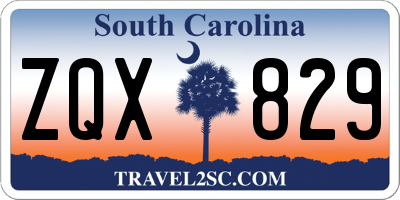 SC license plate ZQX829
