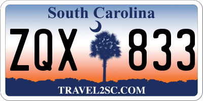 SC license plate ZQX833